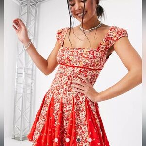 Free People Ponderosa Mini Dress in Strawberry